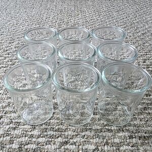 9 Mini Glass Jars (NO LIDS)